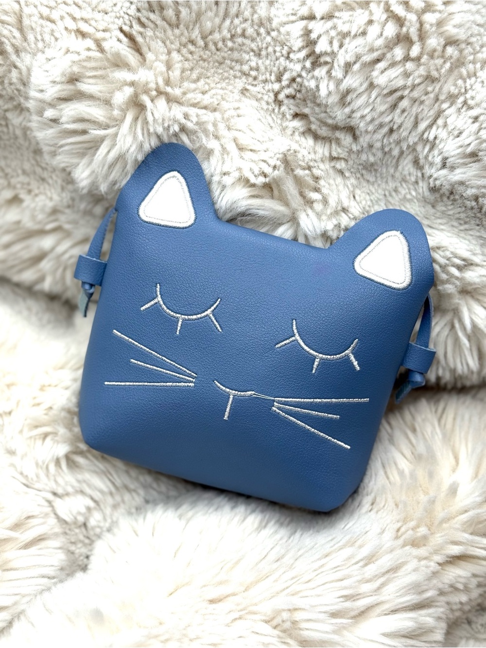 Blue Cat Face Crossbody Bag